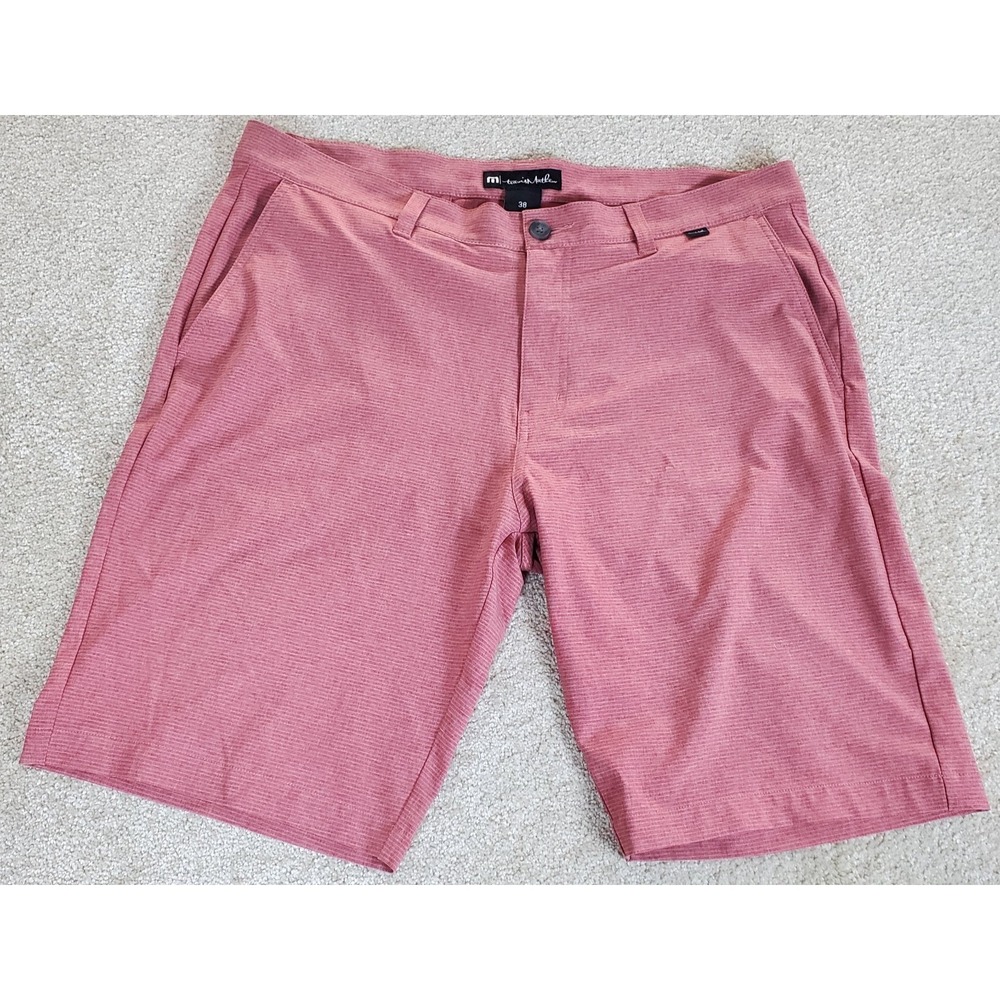 Travis Mathew Men's Shorts SZ 38 Actually Measures 40" Heather Garnet Rose Color